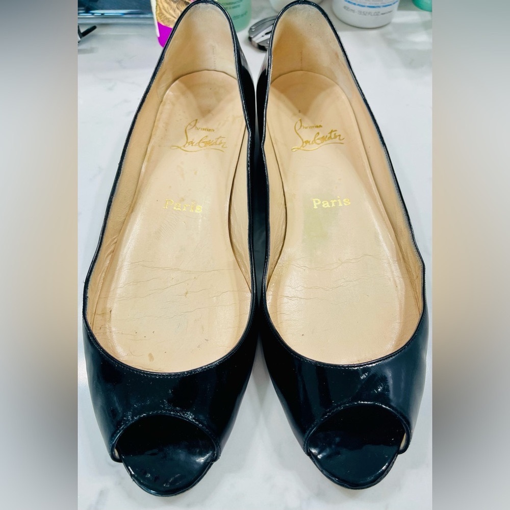 Christian louboutin peep toe flats 39.5